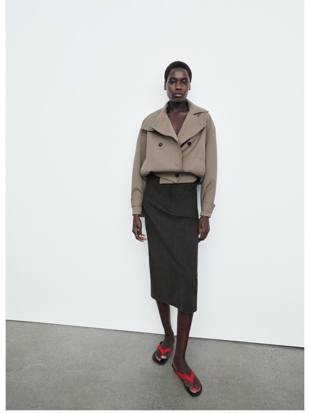ZARA ZW COLLECTION STRAIGHT MIDI SKIRT